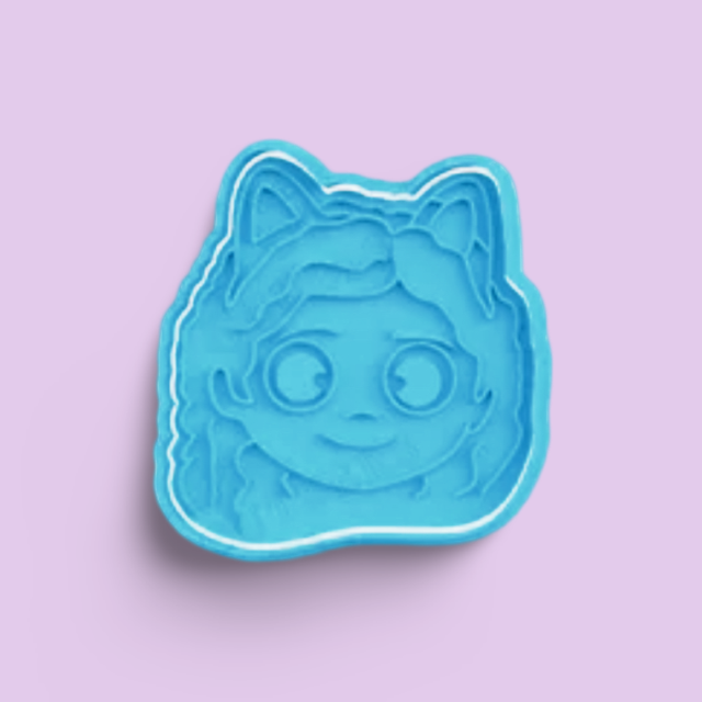 Gabby's Dollhouse cookie cutter with stamp