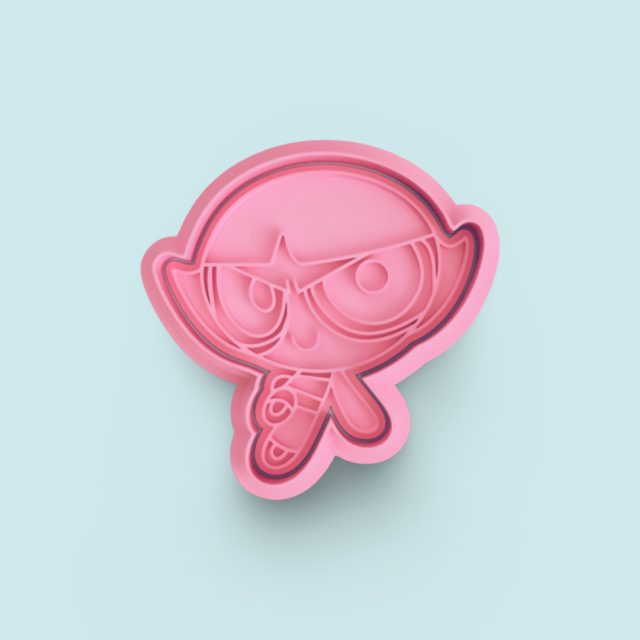 Power Puff cookie cutter with stamp