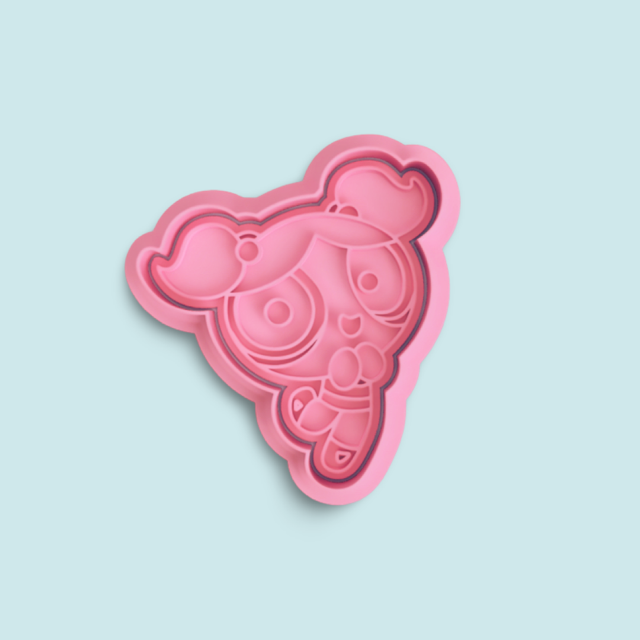Power Puff cookie cutter with stamp