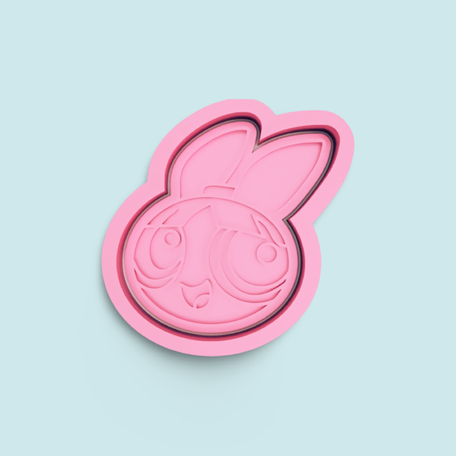 Power Puff cookie cutter with stamp