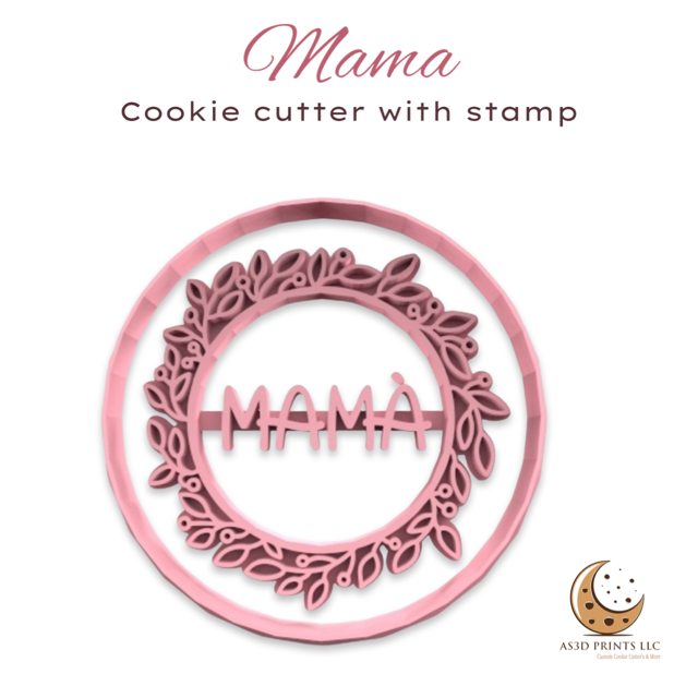 Mama cookie cutter with stamp
