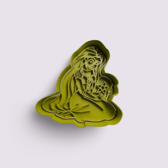 Rapunzel cookie cutter with stamp