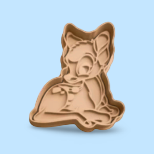 Bambi cookie cutter with stamp