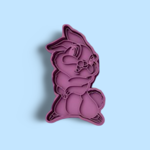 Bambi - bunny cookie cutter with stamp