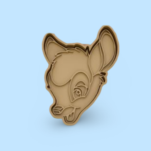 Bambi Face cookie cutter with stamp