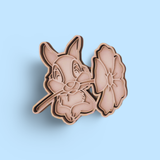 Bambi - Bunny cookie cutter with stamp