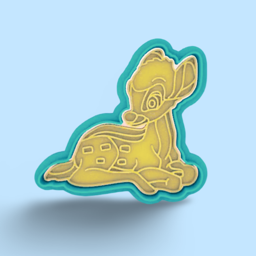 Bambi cookie cutter with stamp