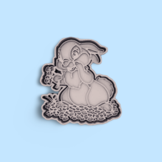 Bambi cookie cutter with stamp