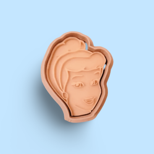 Cinderella cookie cutter with stamp