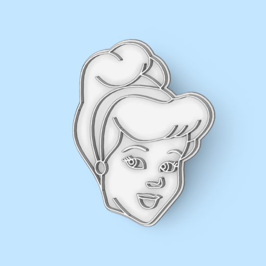 Cinderella cookie cutter with stamp