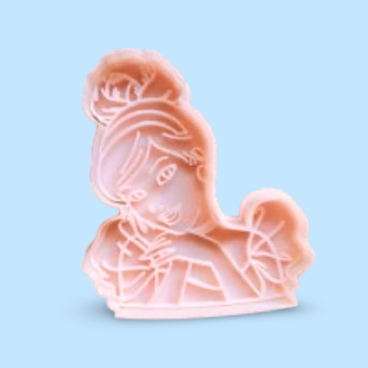 Cinderella cookie cutter with stamp