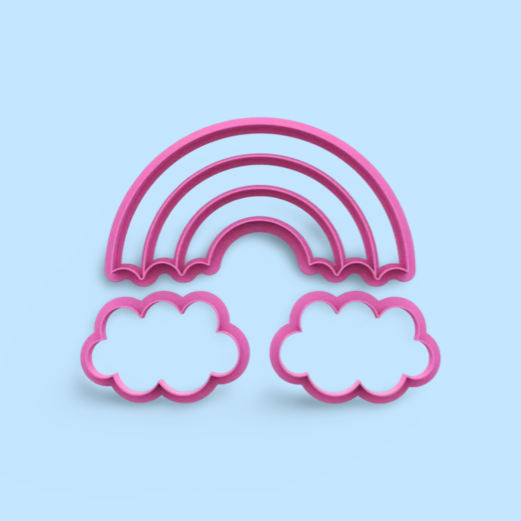 Rainbow cookie cutter with stamp