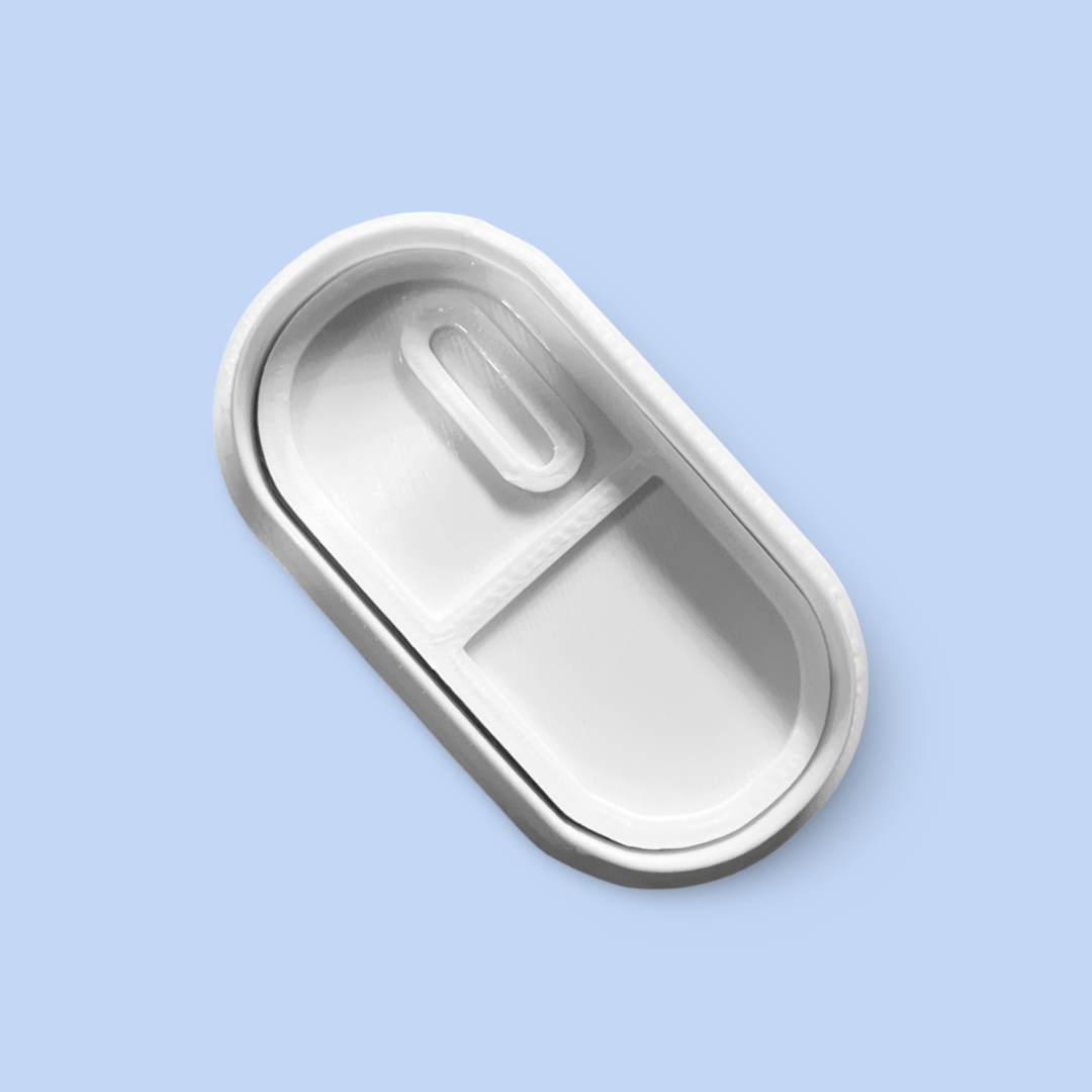 Pill cookie cutter with stamp