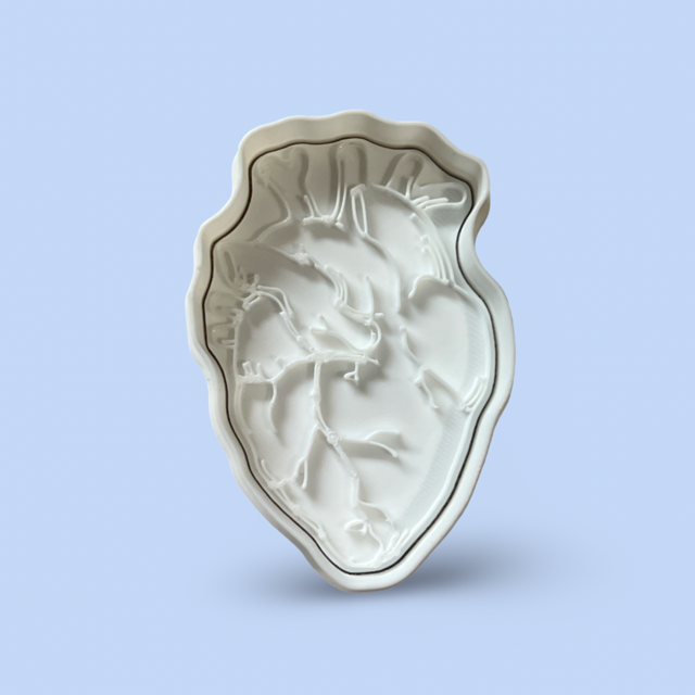 Heart cookie cutter with stamp