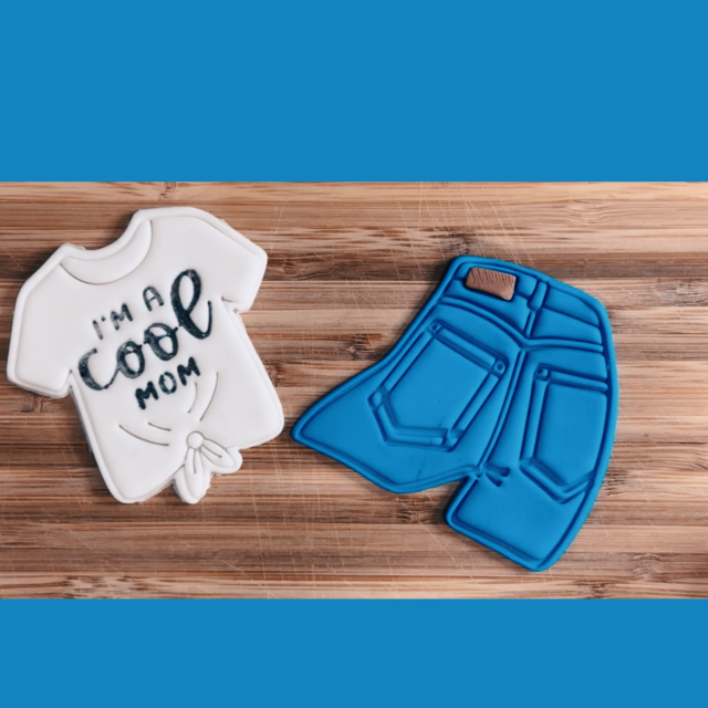 Jeans cookie cutter with stamp