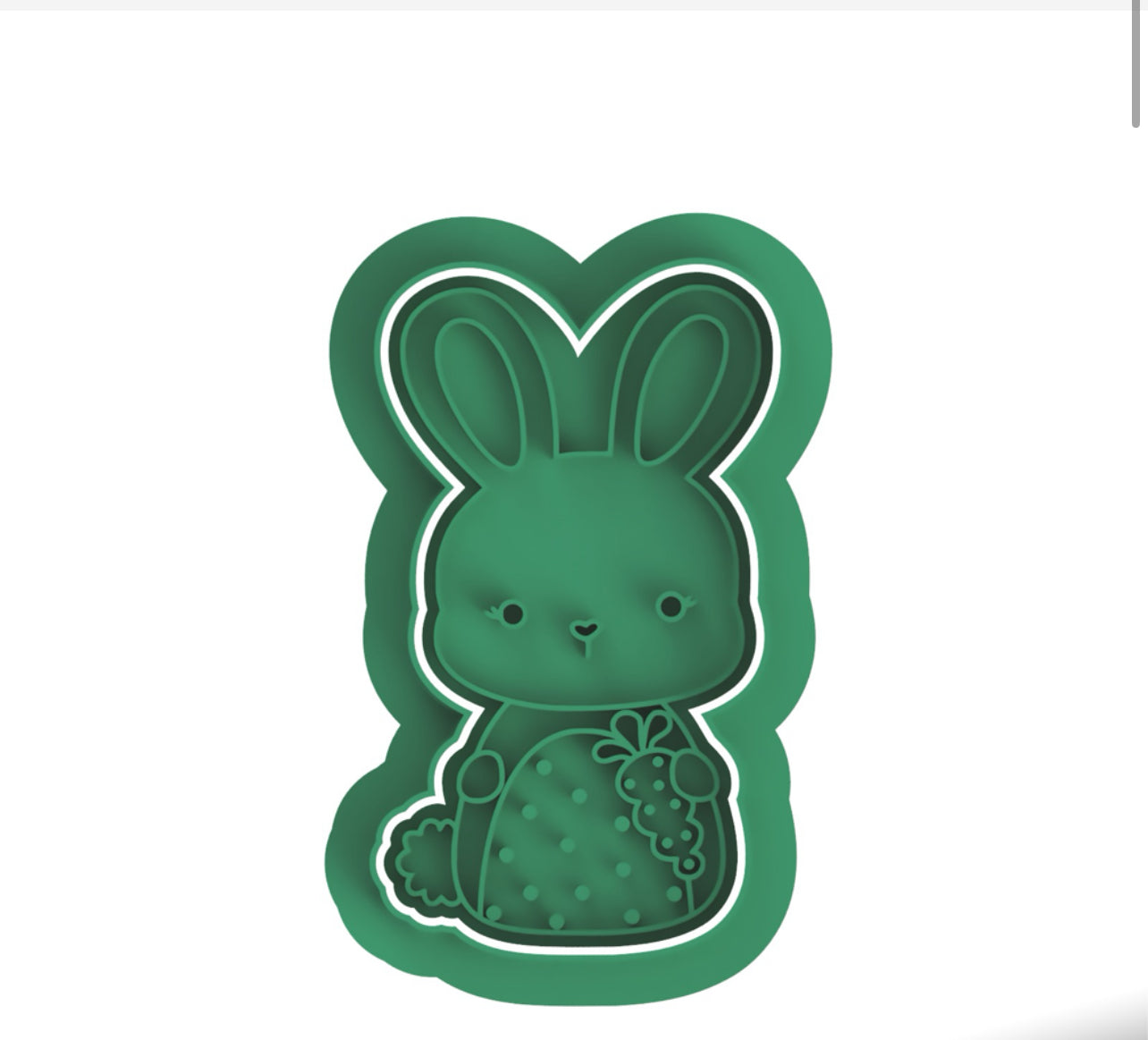 Bunny cookie cutter with stamp