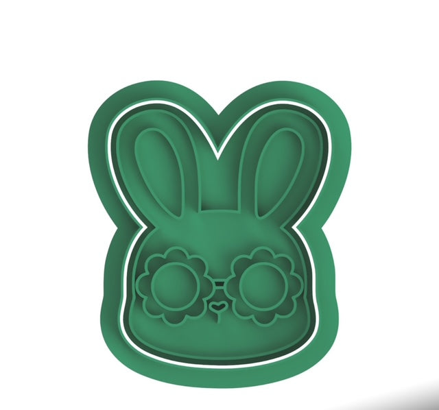 Bunny Face cookie cutter with stamp
