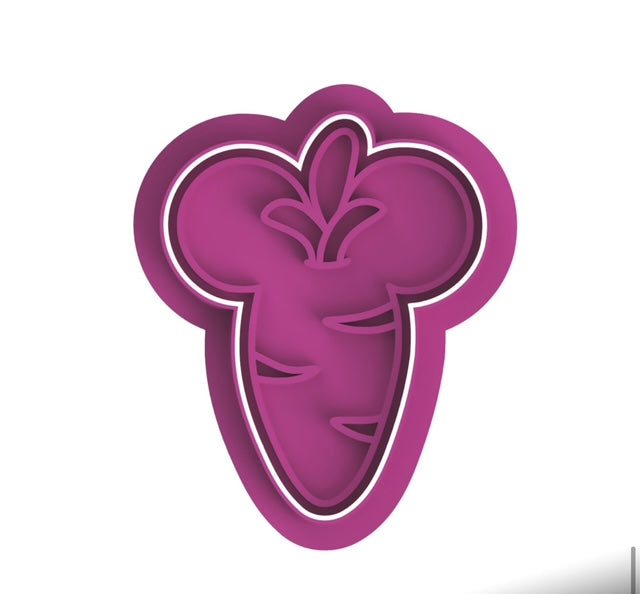 Carrot cookie cutter with stamp