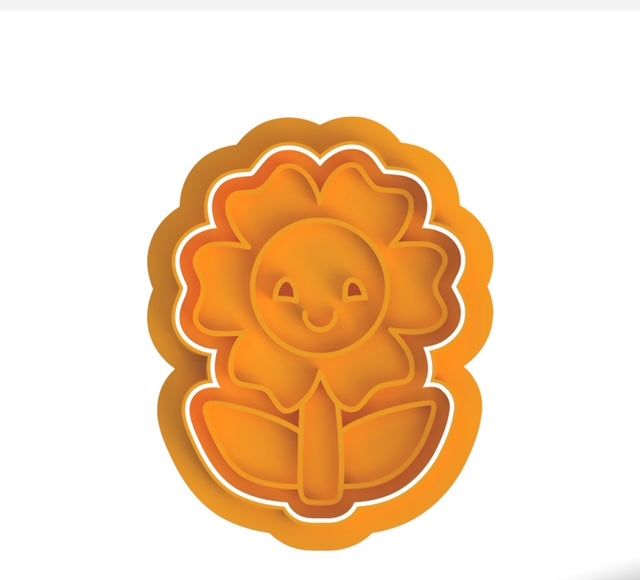 Flower cutter with stamp