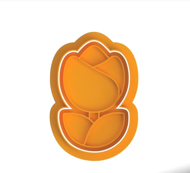 Flower cutter with stamp