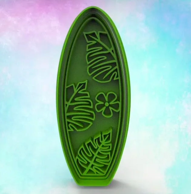 Surfboard cookie cutter with stamp
