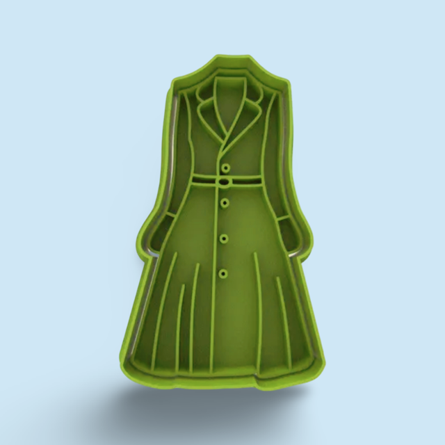 Fashion dress cookie cutter with stamp