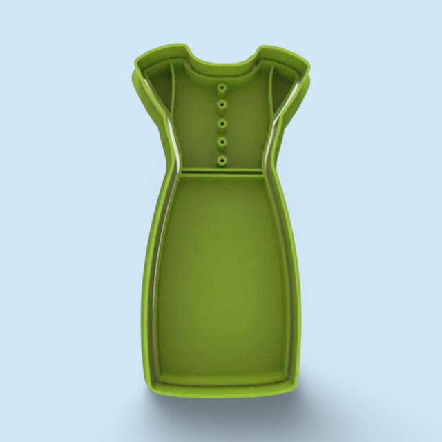 Fashion dress cookie cutter with stamp