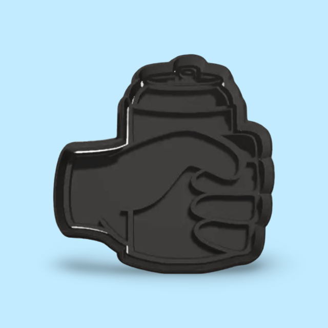 Beer holding cookie cutter with stamp