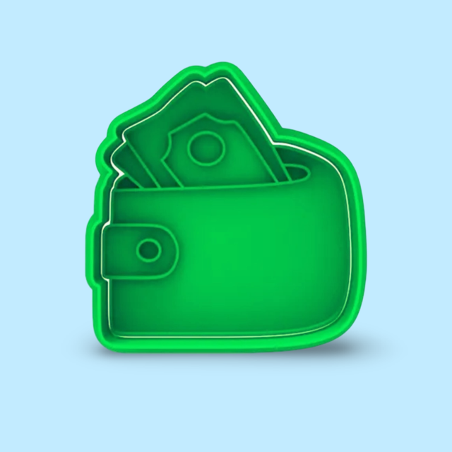 Wallet cookie cutter with stamp