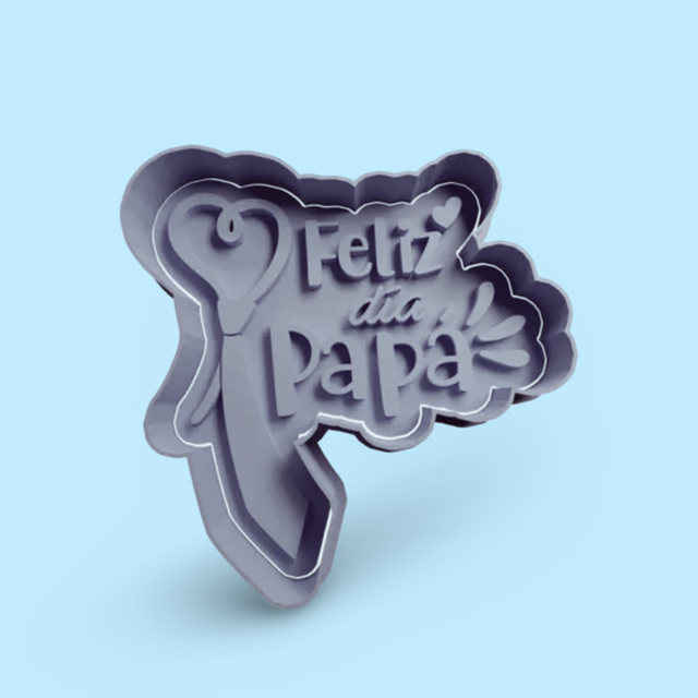 Feliz dia Papa cookie cutter with stamp