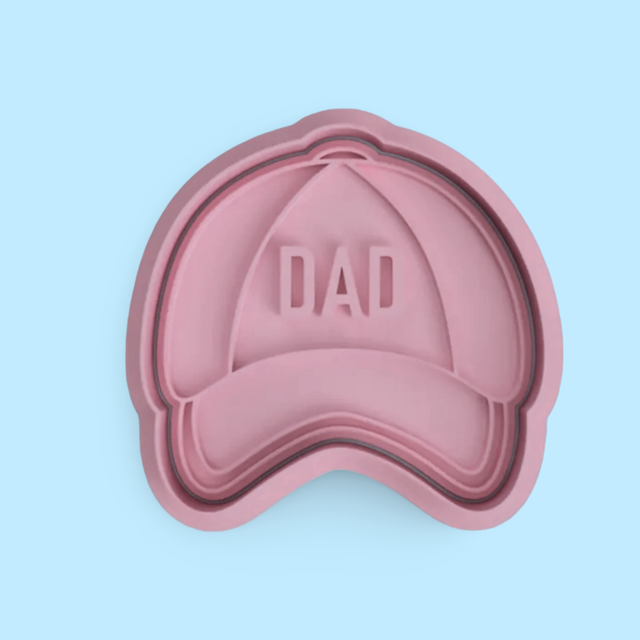 Hat dad cookie cutter with stamp