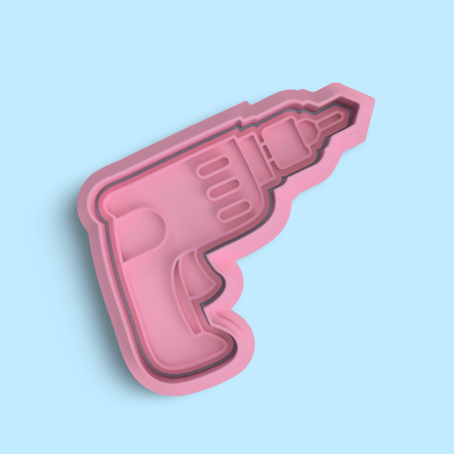 Drill cookie cutter with stamp