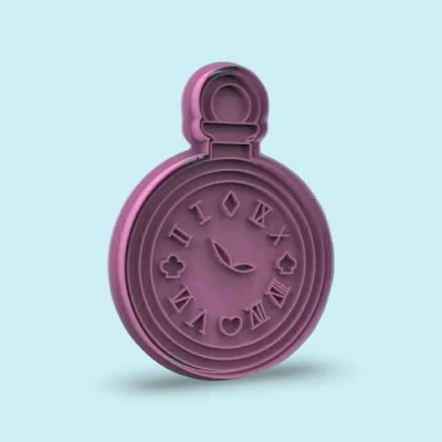 CLOCK cookie cutter with stamp