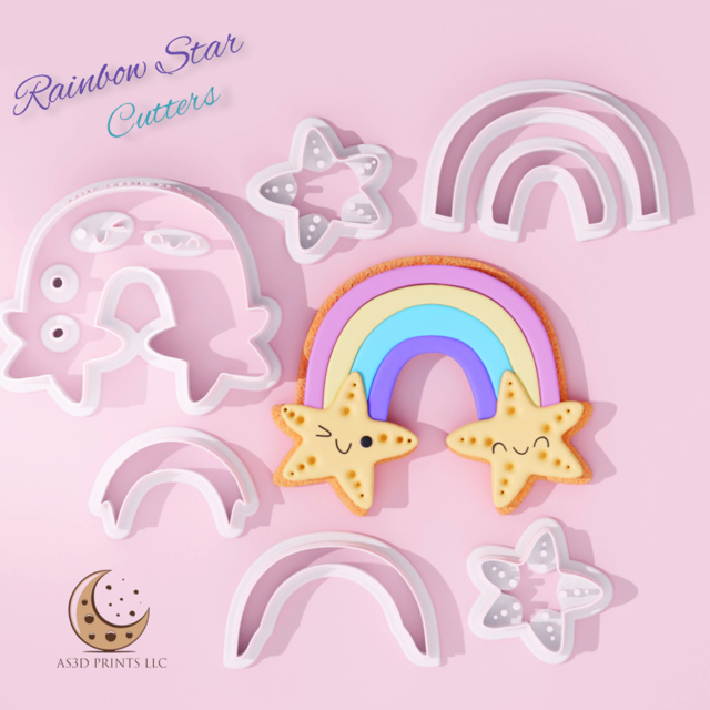 Rainbow Star cutter fondant