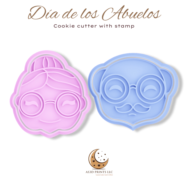 Dias de los Abuelos cookie cutter with stamp