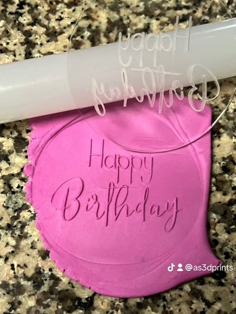 Happy Birthday Cookie Embosser Acrylic