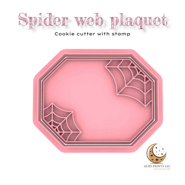 Spider Web Plaquet cookie cutter with stamp