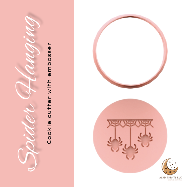 Spider Hanging cookie cutter with stamp