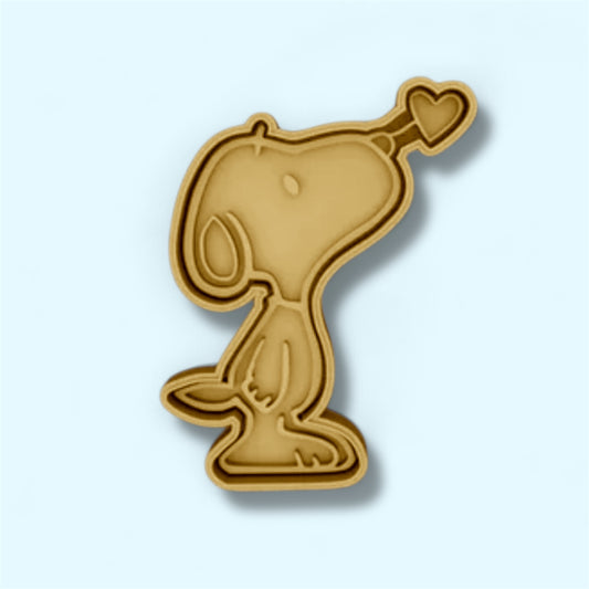 Snoopy cookie cutter with stamp