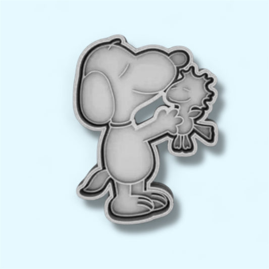 Snoopy cookie cutter with stamp