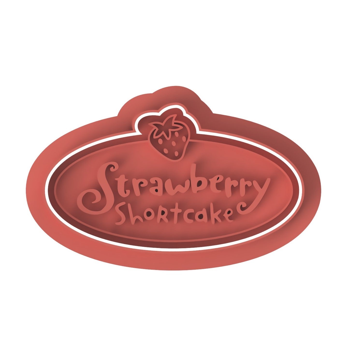 Logo Strawberry Shortcake cookie cutter with stamp