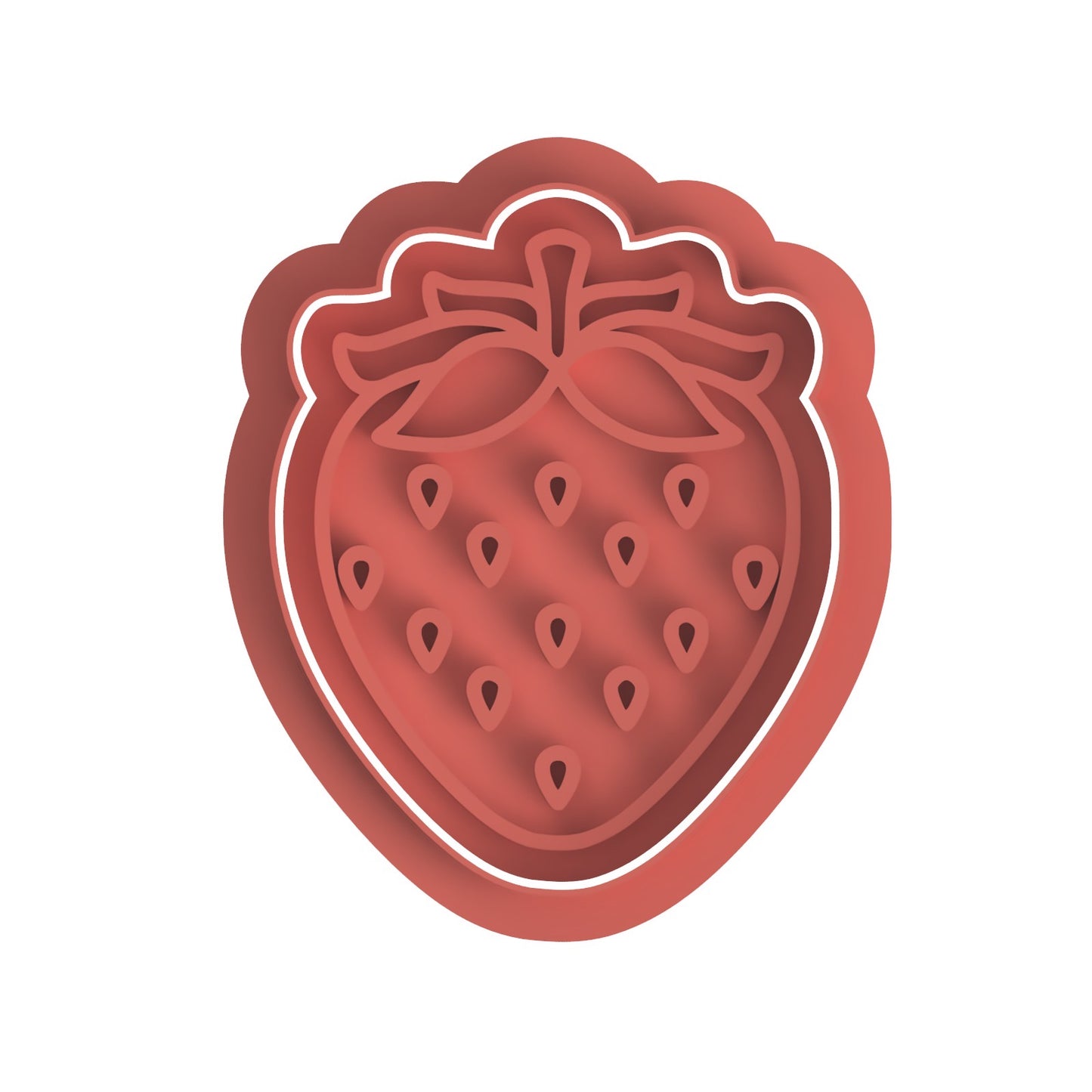 Strawberry cookie cutter with stamp