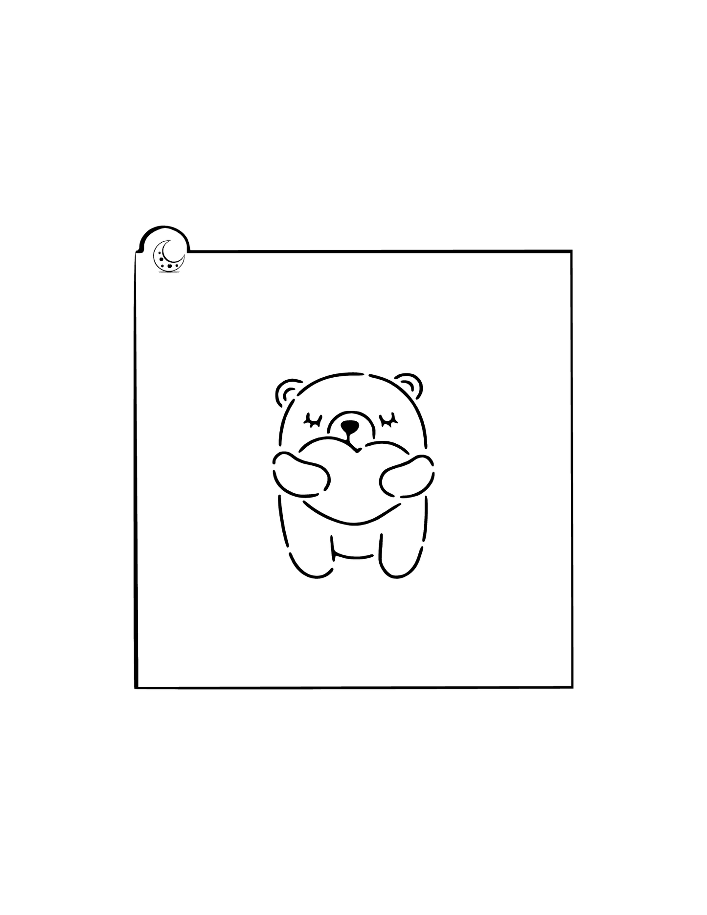 Bear Hug Heart Cookie Stencil