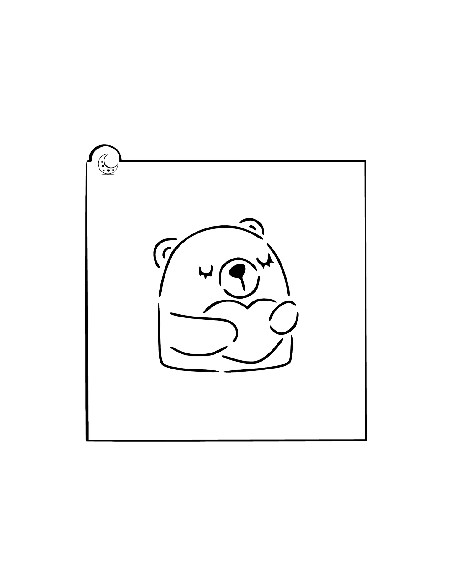 Bear Heart Cookie Stencil