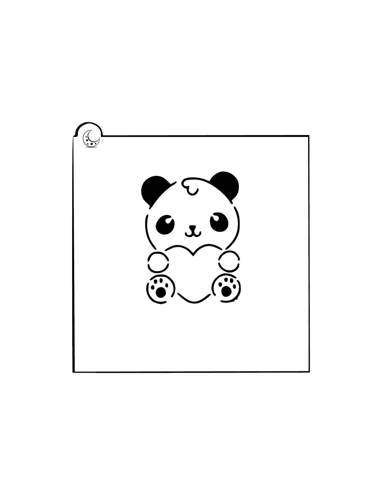 Bear with Heart Cookie Stencil