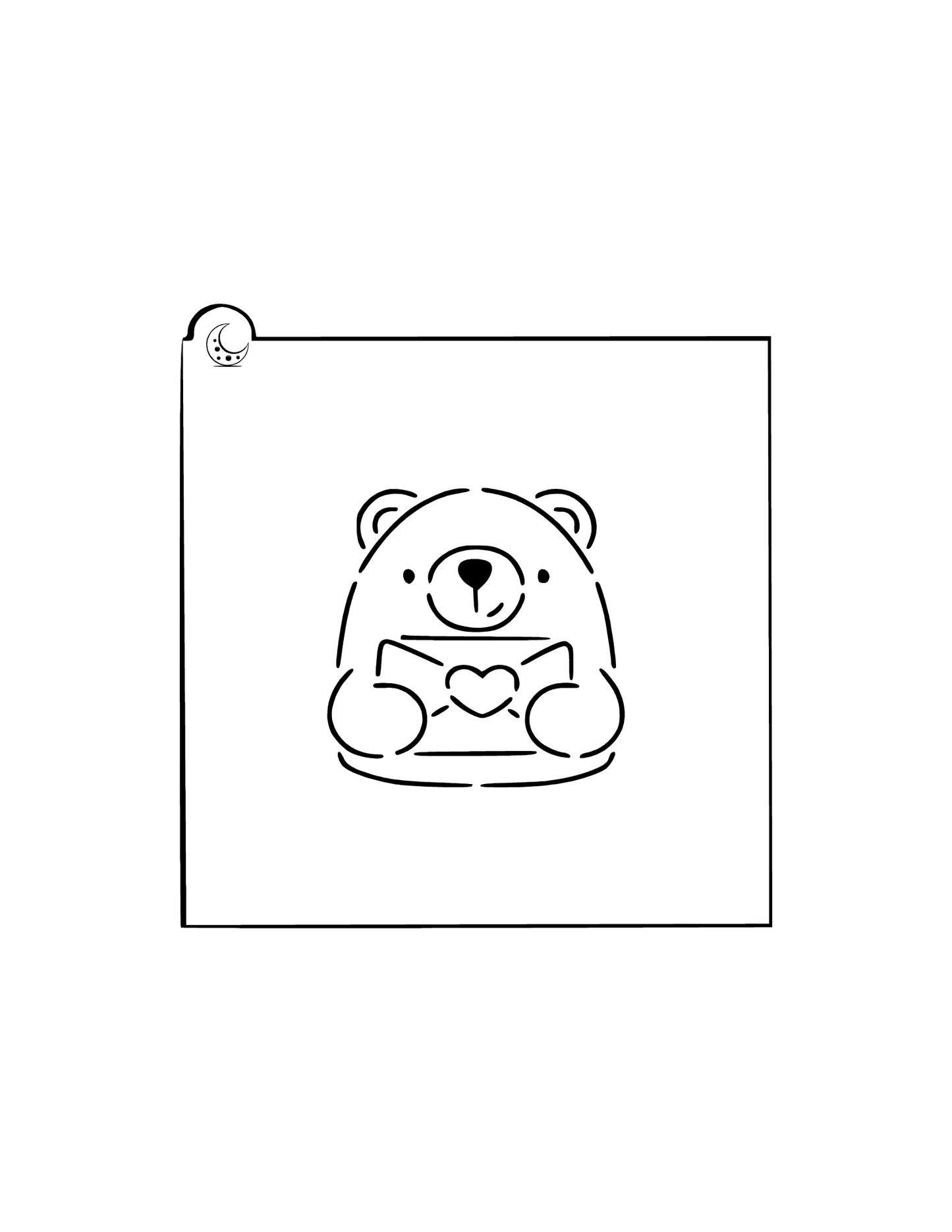 Bear Hug Heart Cookie Stencil