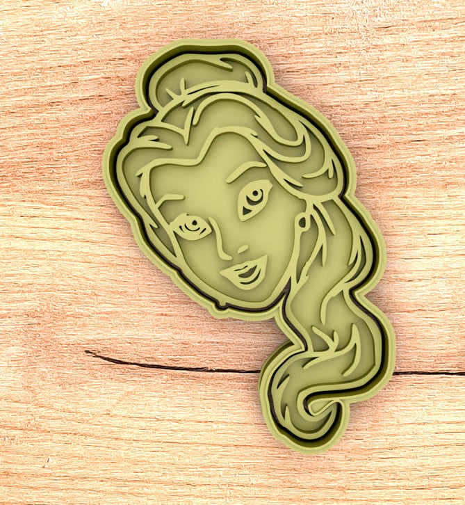 Belle cookie cutter with stamp