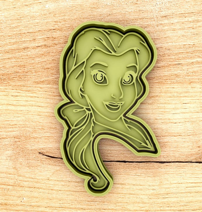 Belle cookie cutter with stamp