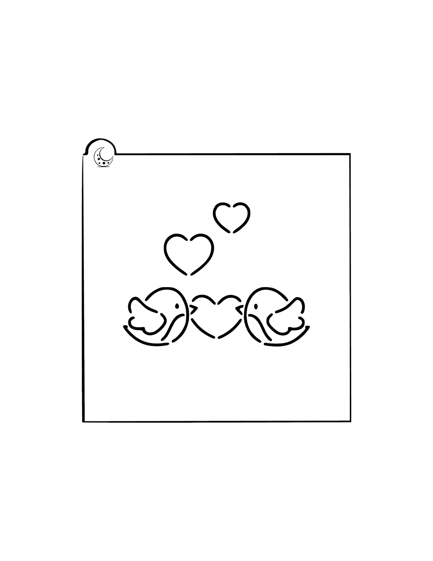 Bird with Heart Cookie Stencil