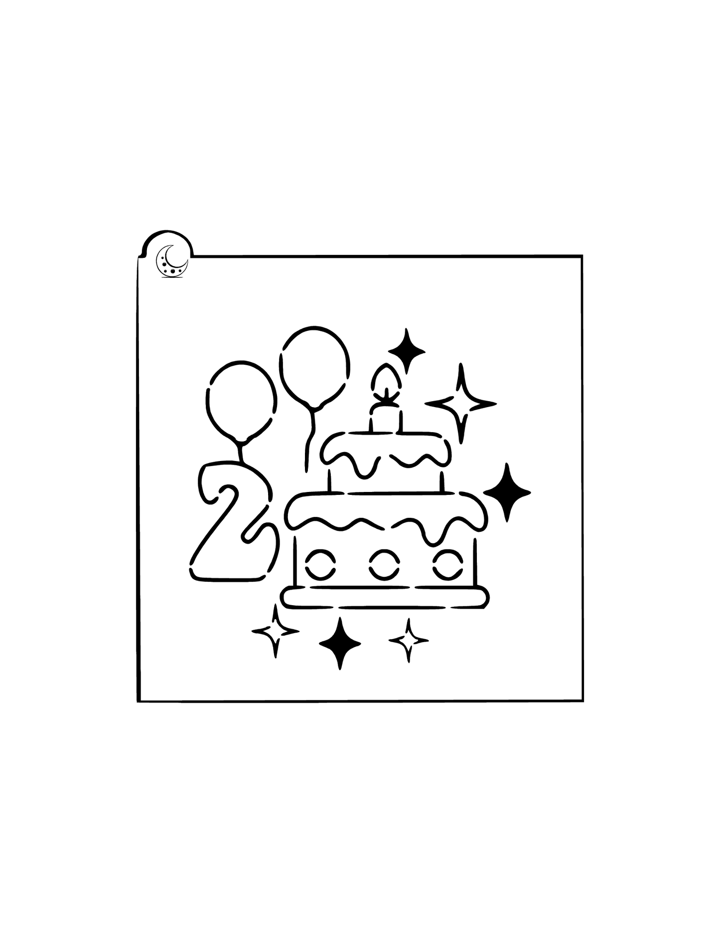 Birthday cake 2 Cookie Stencil